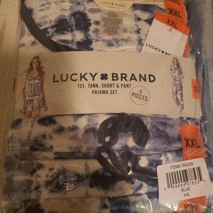 Lucky Brand tee, tank, pant and shorts pajama set
